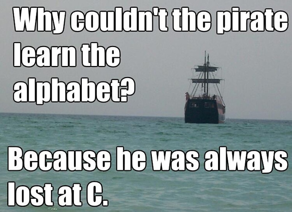 Beach Puns - Pirate ship lost at sea