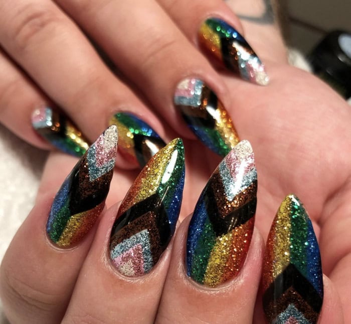 Glitter Pride Nails