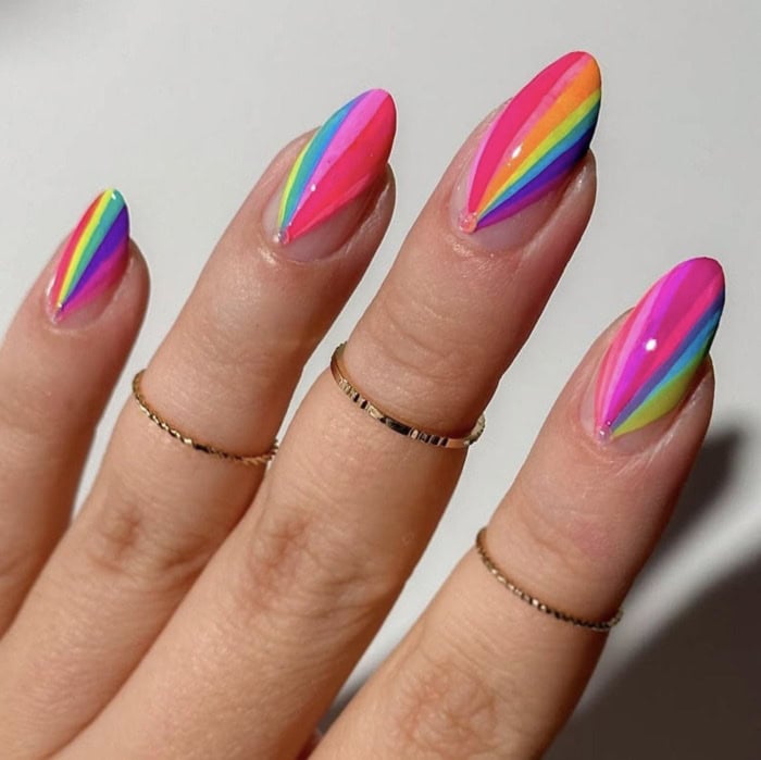 70s style Pride Nail Design