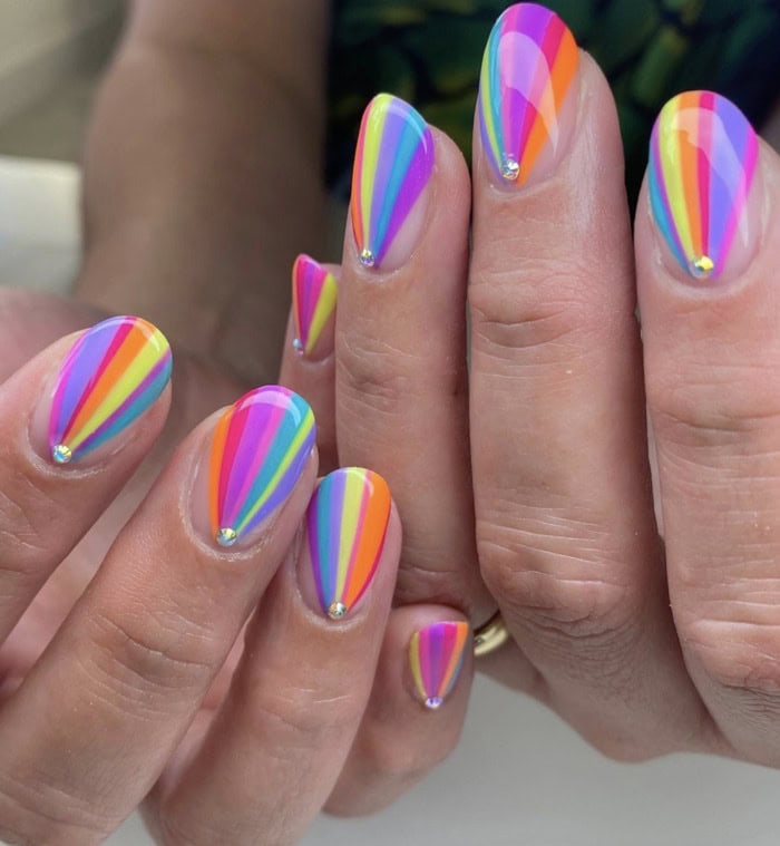 Rainbow Light Pride Nails