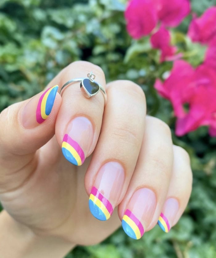 French Tip Pride Nails