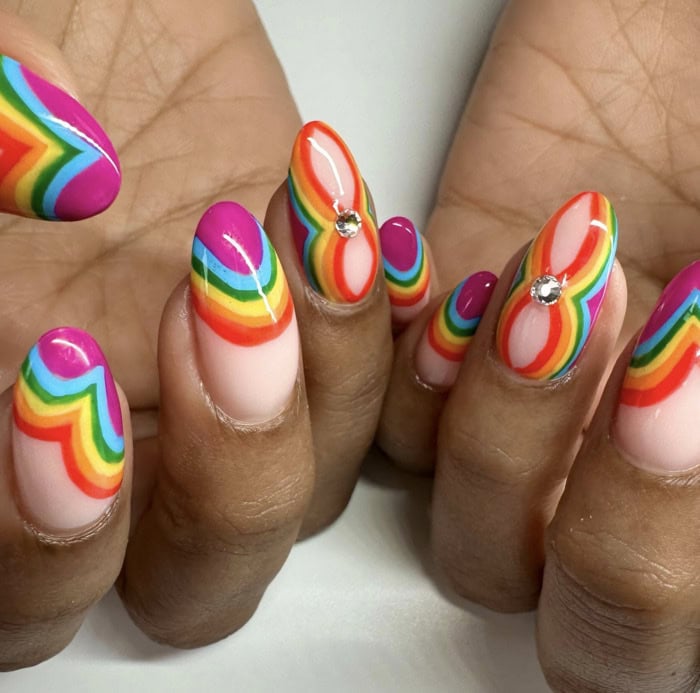Trippy Pride Nails with Rainbows