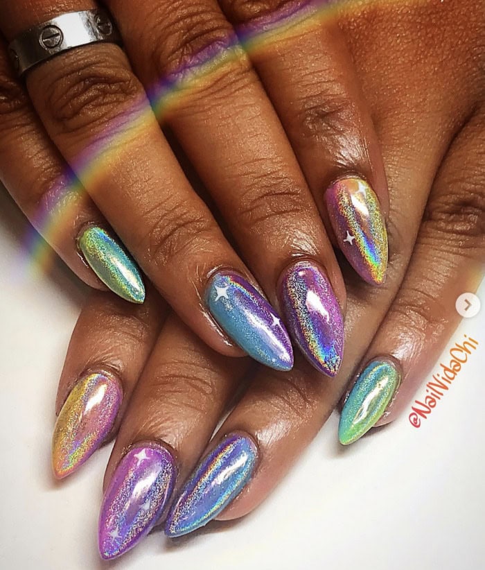 Chrome Pride Nails for Summer