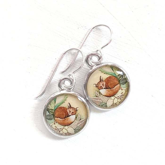 Cottagecore Fashion - Tiny Fox Earrings