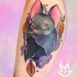 Bat Tattoos - Sleeping Fall Leaves