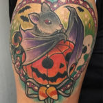 Bat Tattoos - With Pumpkin