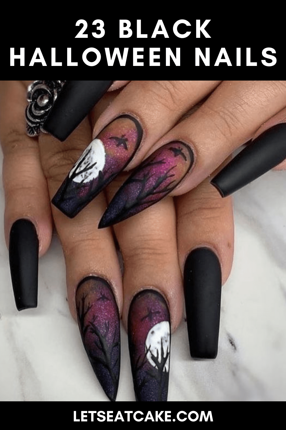 23 Black Halloween Nail Ideas to Try Next Let's Eat Cake