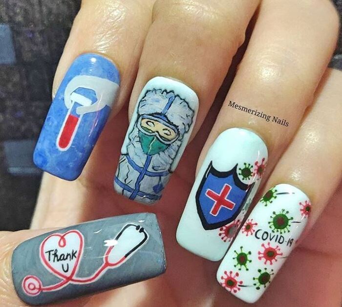 2020 Nails - Doctors and nurses thankyou covid nails