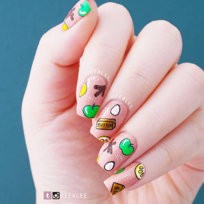 Thanksgiving Nails - Apple Pie