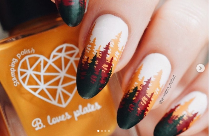 Thanksgiving Nails - Fall Trees