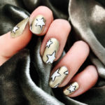 New Year's Nail Designs - Gold and White Stars