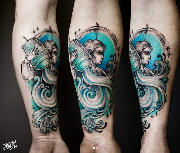 50 Best Aquarius Tattoos Designs And Ideas With Meanings - Reverasite