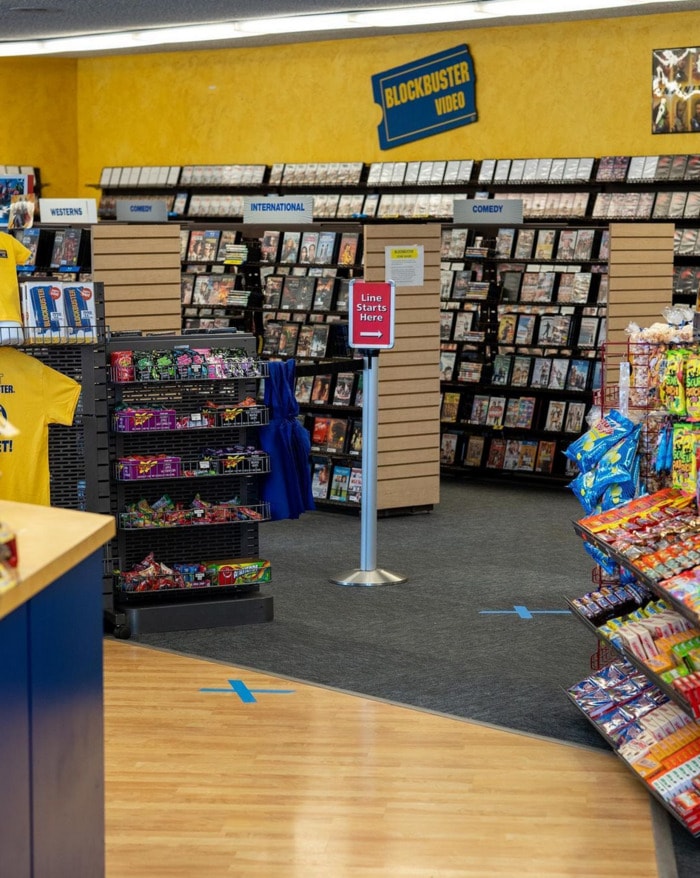 Blockbuster eyeshadow palette - inside a Blockbuster store