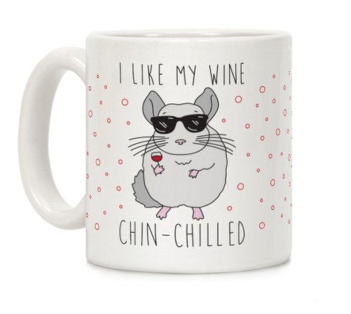 Wine Puns - like my wine chin-chilled