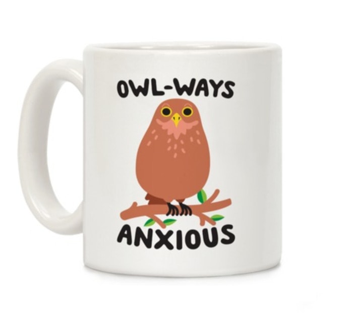 Cute Puns - Owl-ways anxious owl mug