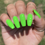 Fall Nail Designs - neon green coffin nails