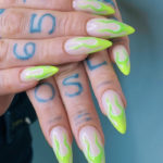 Neon Nails - Green Flame nails