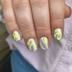 Neon Nails - squiggly yellow nails