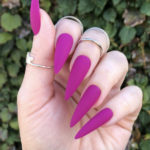 Purple Nail Designs - magenta pointed nails