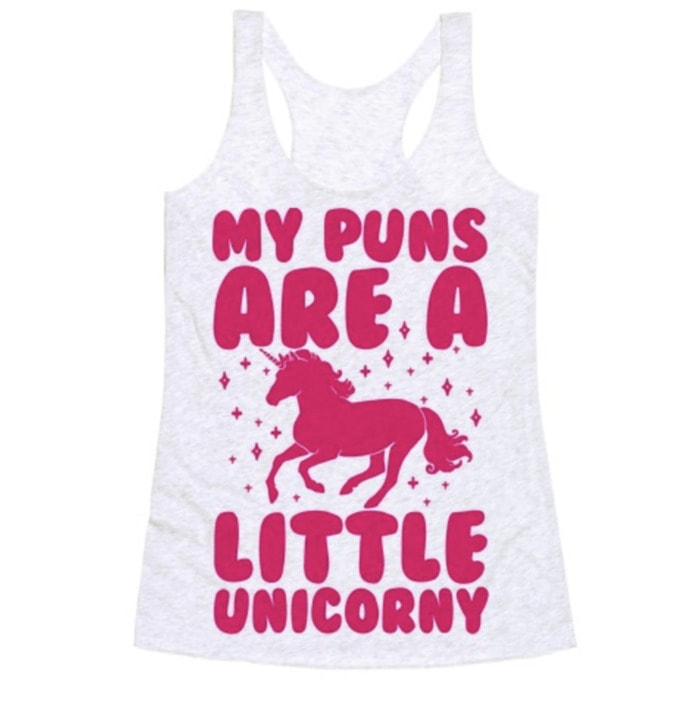 Bad Puns - puns are unicorny tank top