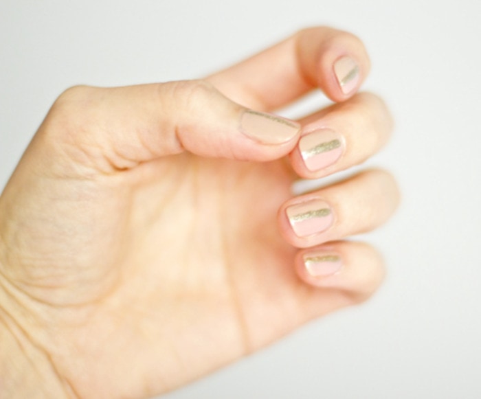 Fall Nail Ideas - nude sparkle nails