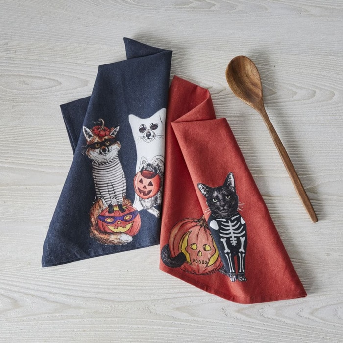 West Elm Halloween Collection - Dapper Halloween Animal Tea Towels