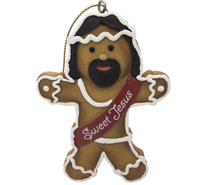 Ugly Christmas Ornament - gingerbread jesus