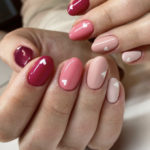 Pink Ombre Nails - shades of pink hearts