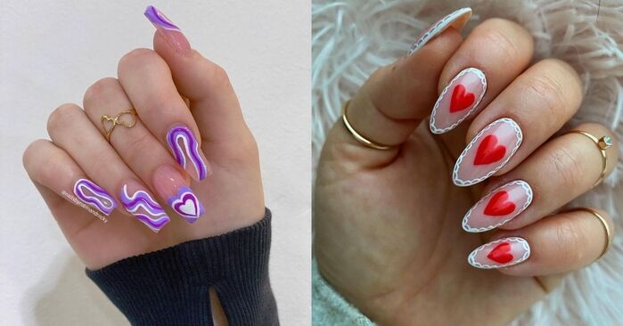 20 Cute Valentine\'s Day Nail Designs (2022) - Let\'s Eat Cake