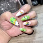 St Patricks Day Nails - Green and Rainbow Mismatched