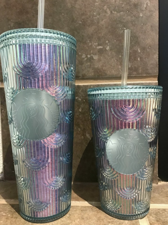 Starbucks Siren Iridescent Hot Coffee Double-Walled Tumbler  with Mint green lid 16oz: Tumblers & Water Glasses