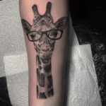 Funny Tattoos - giraffe with glasses