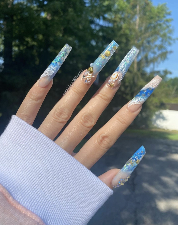 Ocean Nails - long coffin nails