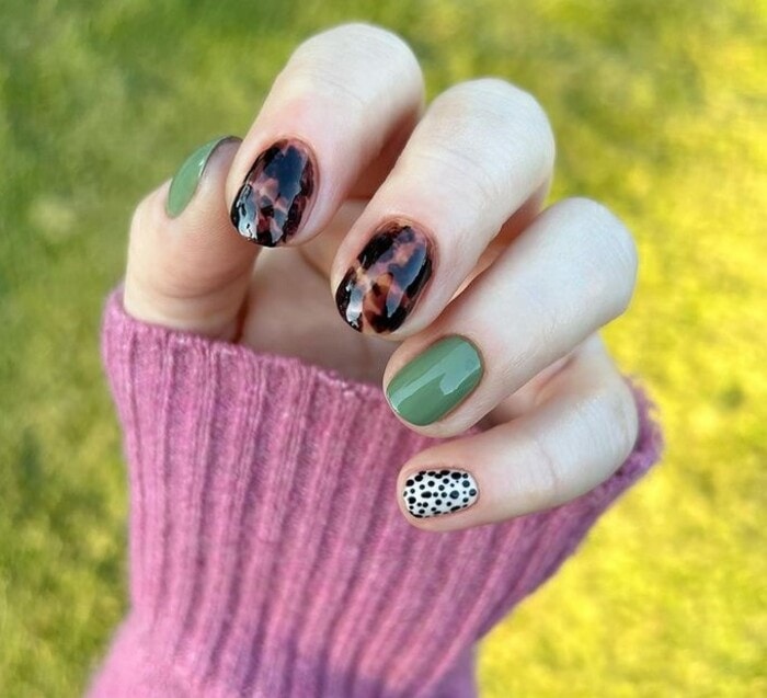 Fall Nail Art - Tortoiseshell Nails