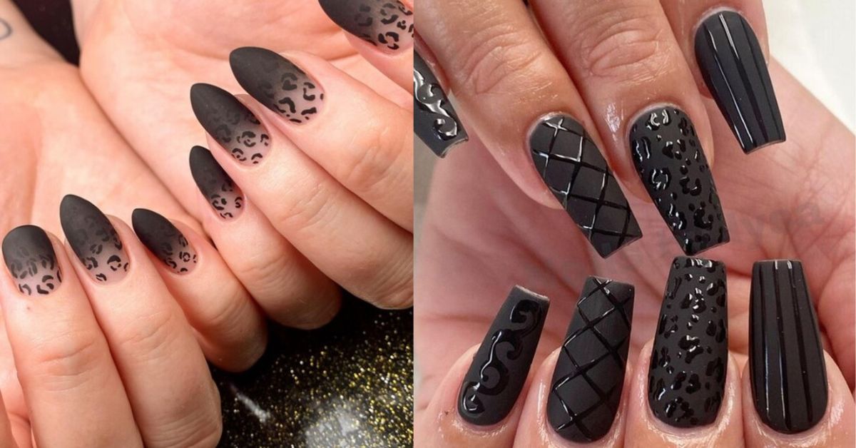 nail designs in black