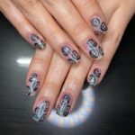 Chrome Nails - smiley faces