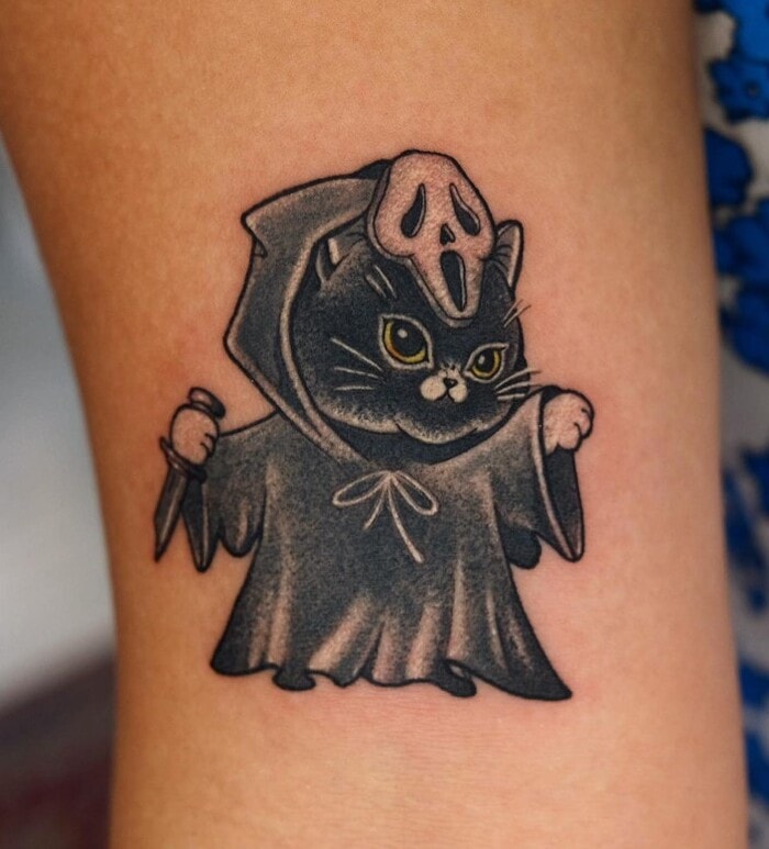 Vector Black Punk Cat Tattoo Illustration Stock Vector Royalty Free  1735810685  Shutterstock