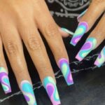 Coffin Nails - Swirly Hippie Coffin Nails