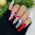 Nightmare Before Christmas Nail Designs - Jack Skeleton Christmas Press-On Nails