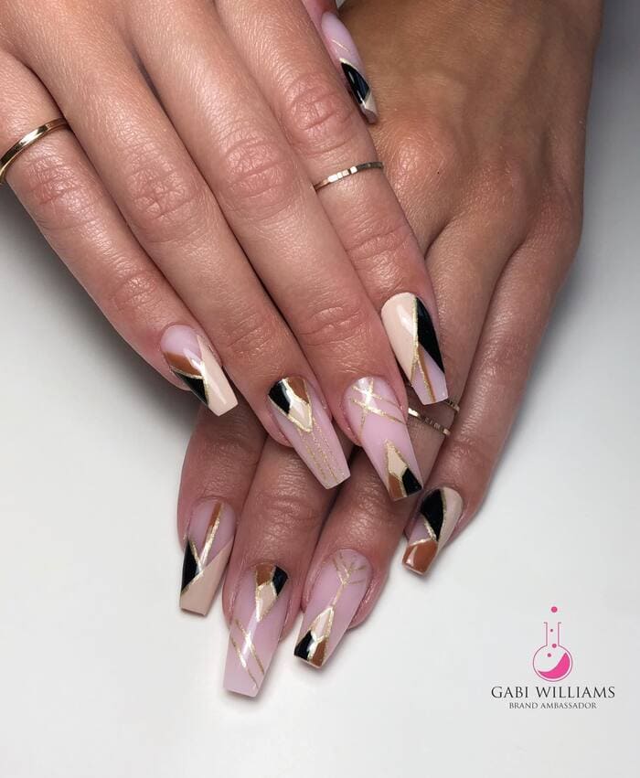 Art Deco Nails - Nude Art Deco Nails