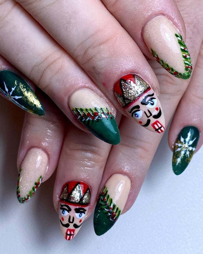 Christmas Nail Ideas 2022 - Nutcracker Nail Art