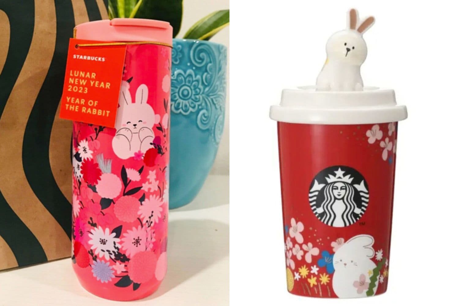 Coral and Peach Retro Daisy Starbucks Cup Personalized -  in 2023