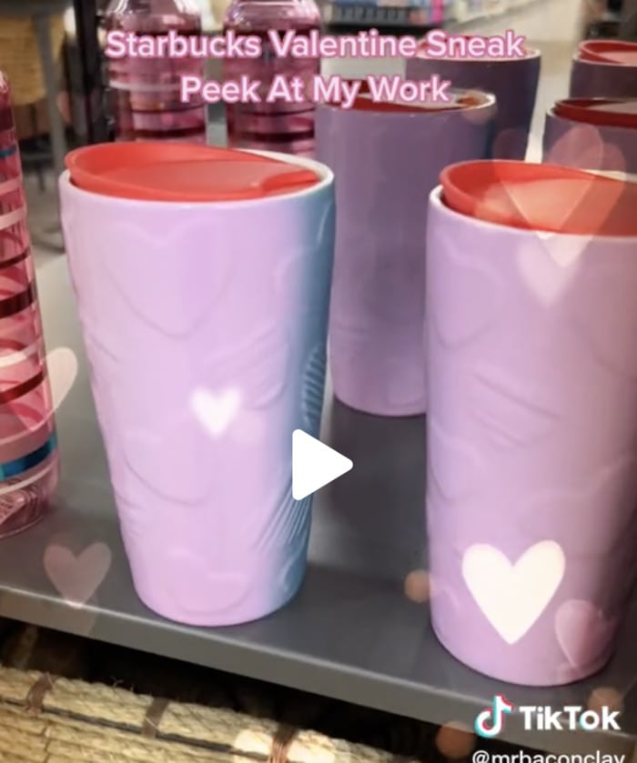 Be on the look out for super cute Starbucks Valentine's Day cups! 