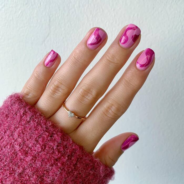 Simple Valentine Nail Designs - Swirls and Twirls