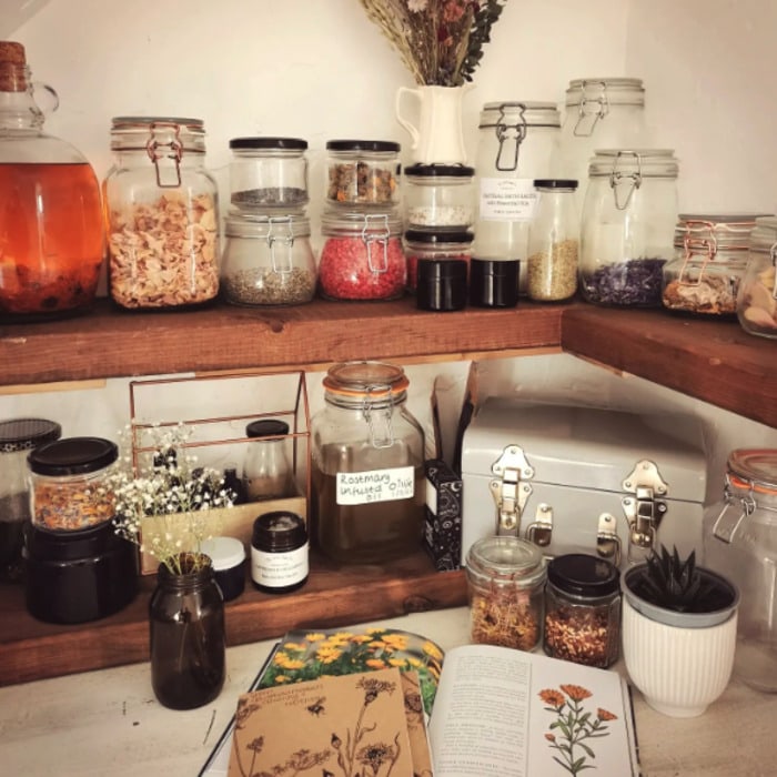 Apothecary aesthetic - cabinets with jars