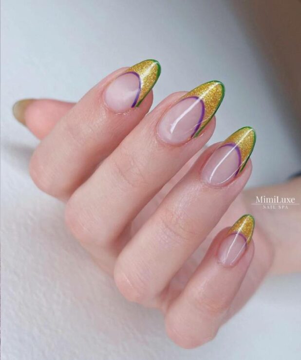 mardi gras nail inspo