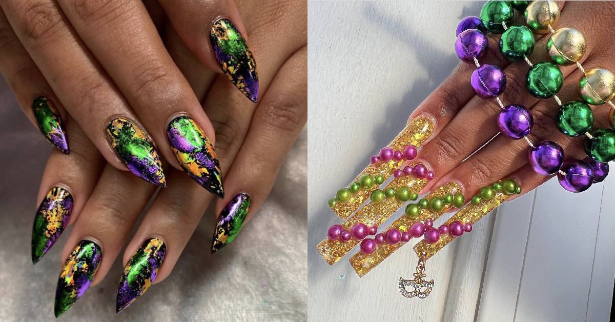 Mardi Gras Nails