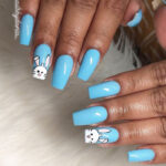 Easter Nail Design Ideas - Blue Sky Nails and Bunnies