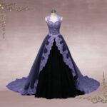 Goth wedding dresses- Purple and Black Lace Dress