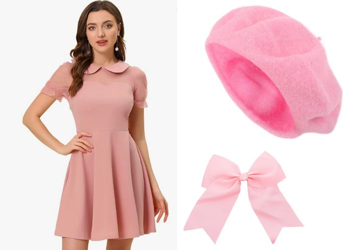 Barbie outfits costumes - pink peter pan collar dress